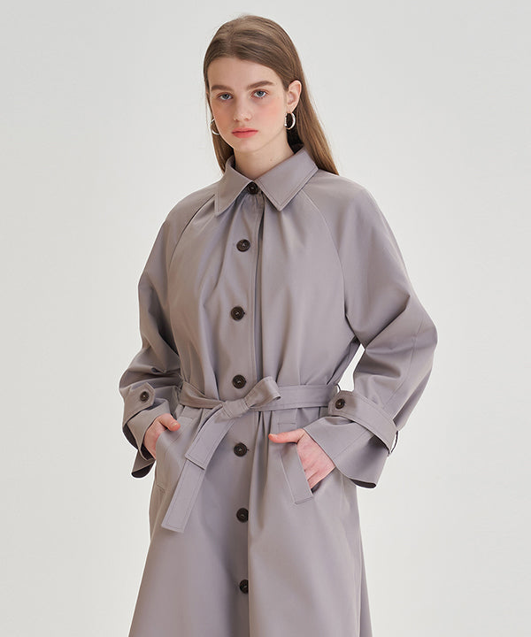 Shirring Dress Trench Coat ( 2 Colors ) (6547134283894)