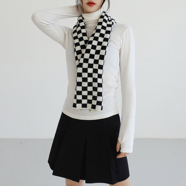 Tobe checkerboard knit scarf (6644059734134)
