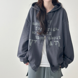 Day Two Way lettering hoodie zip up