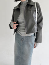 ミンクレザージャケット/Mink Leather Jacket (2color)