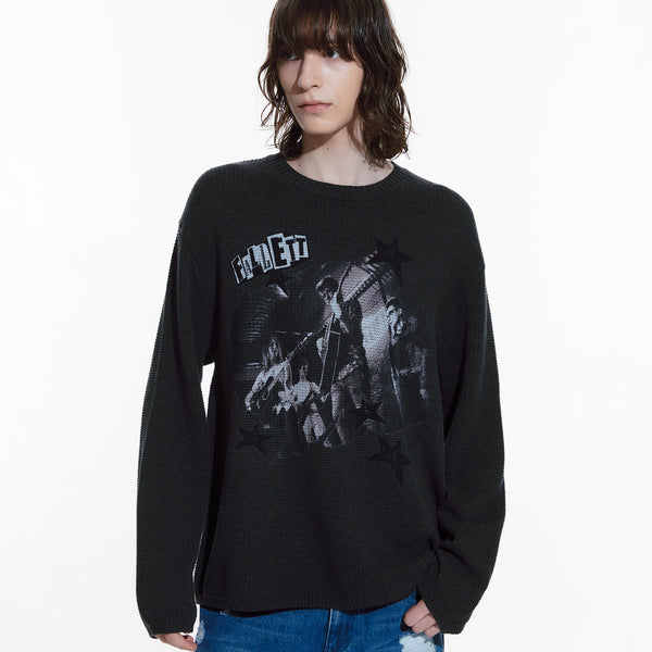 UNDERGROUND LONG SLEEVE KNIT CHARCOAL