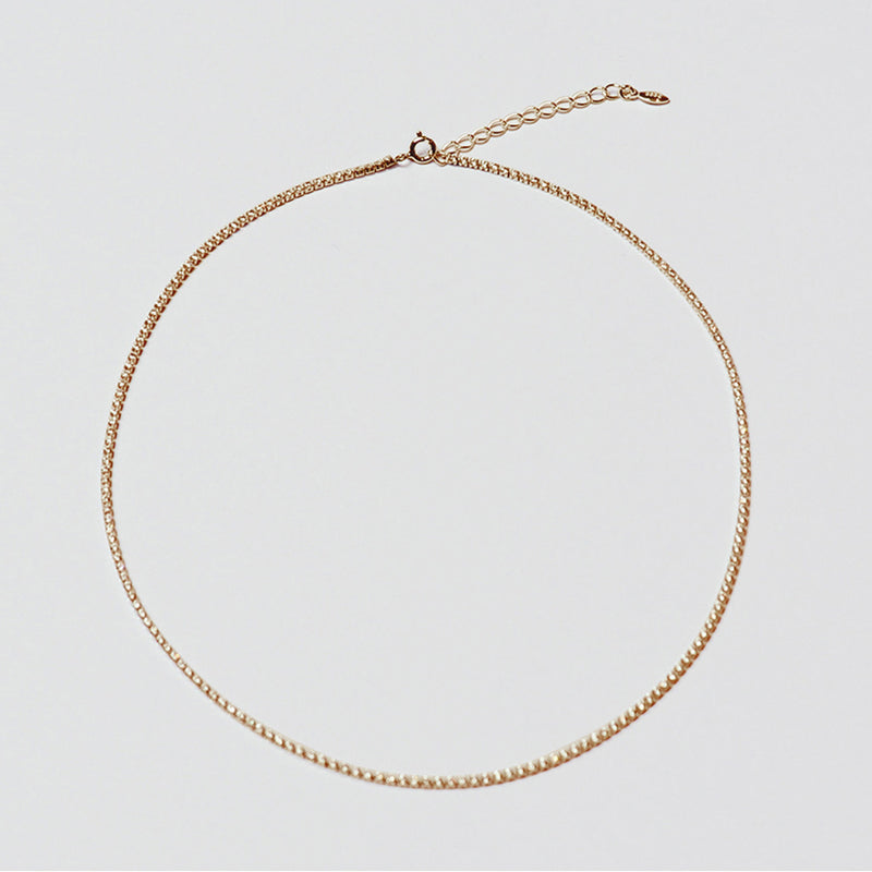 シルバーテニスネックレス / silver tennis necklace (yellow gold plated / platinum gold plated)