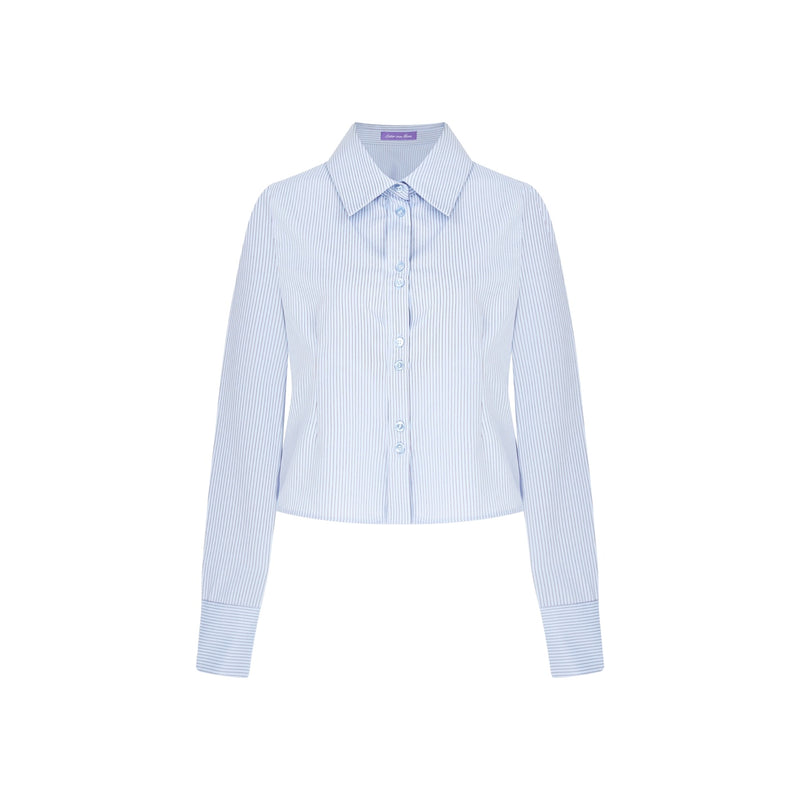 ソルトストライプダブルボタンシャツ / Salt Striped Double Button Shirt ( 2 Colors )