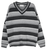 No.9040 wool 70 stripe mix KNIT (3color) (6611333677174)