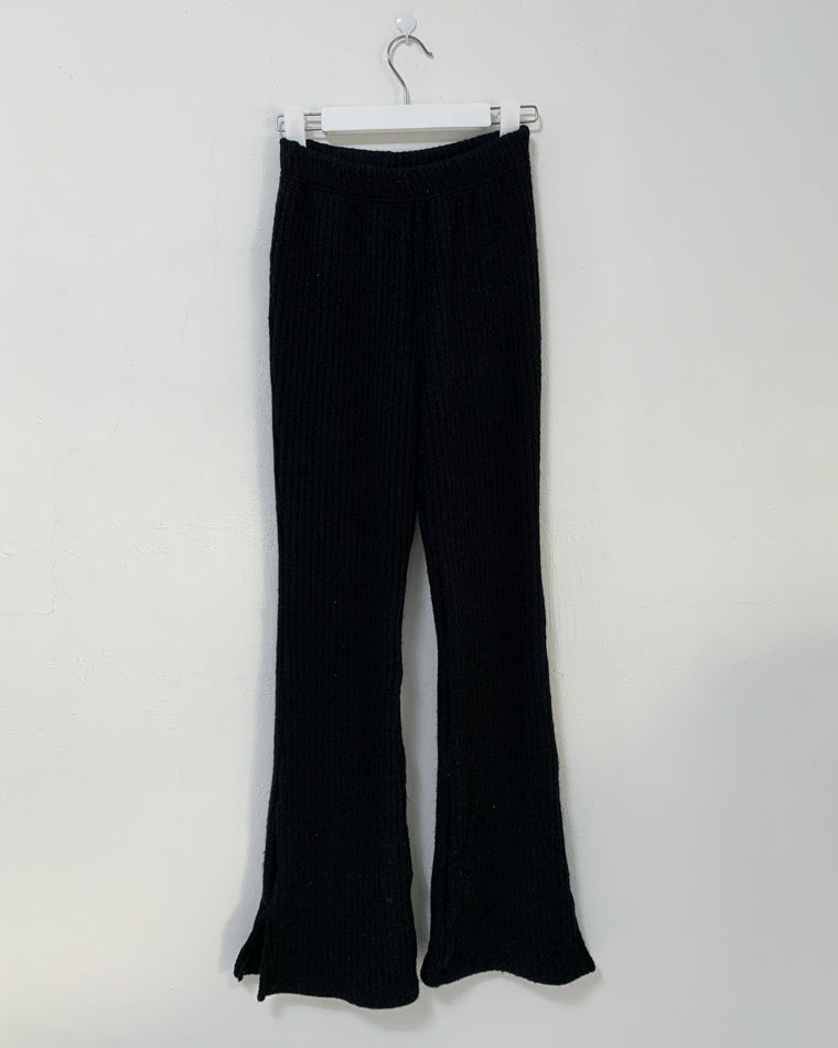 Knitted Banding Long Bootcut Pants(2C) (4636538896502)