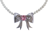 ビッグリボンパールネックレス / Big ribbon pearl necklace