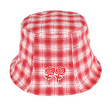 Twin rose check bucket [Red] (6535226622070)