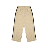[UNISEX] Satin-Trimmed Racing Trousers (Beige)