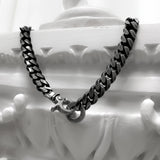 ブラック ライン カーブ チェーンネックレス / [BLESSEDBULLET]black line CURVE chain necklace_blacksilver_13mm/10mm