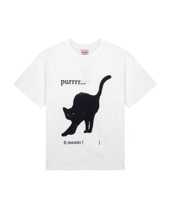 グッドラックブラックキャットTシャツ / GOOD LUCK BLCK CAT T-SHIRT_WIHTE