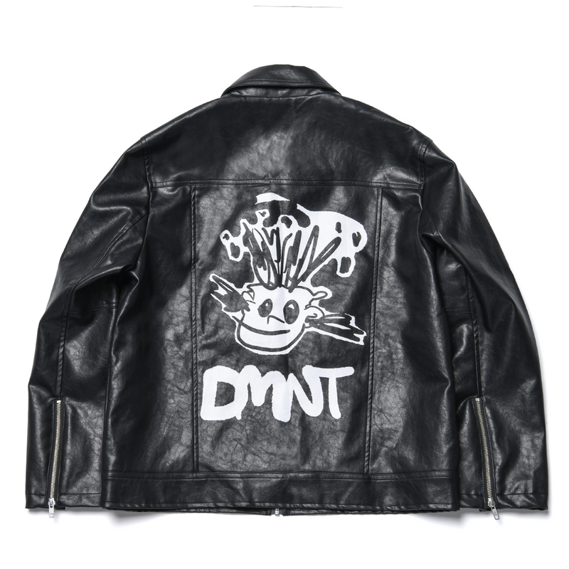Dominant Vegan Printing Leather Jacket_Black (6614978330742)