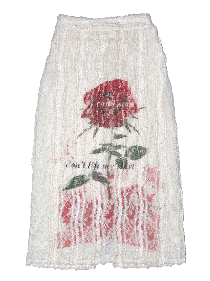 A rose with Wine skirt IVORY