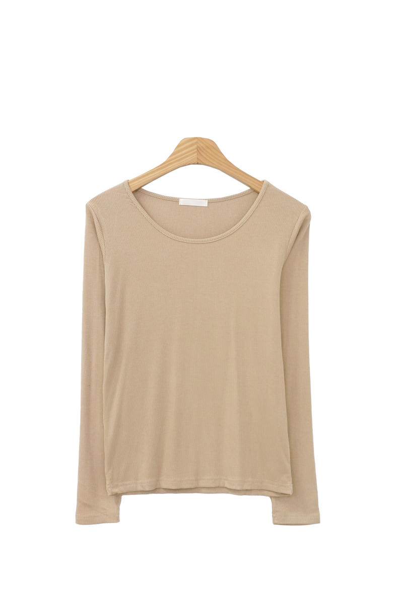 スパンデックスVネックUネックスリムベーシックスプリングTシャツ(6color) / Spandex V-Neck U-Neck Slim Basic Spring T-Shirt (6 colors)