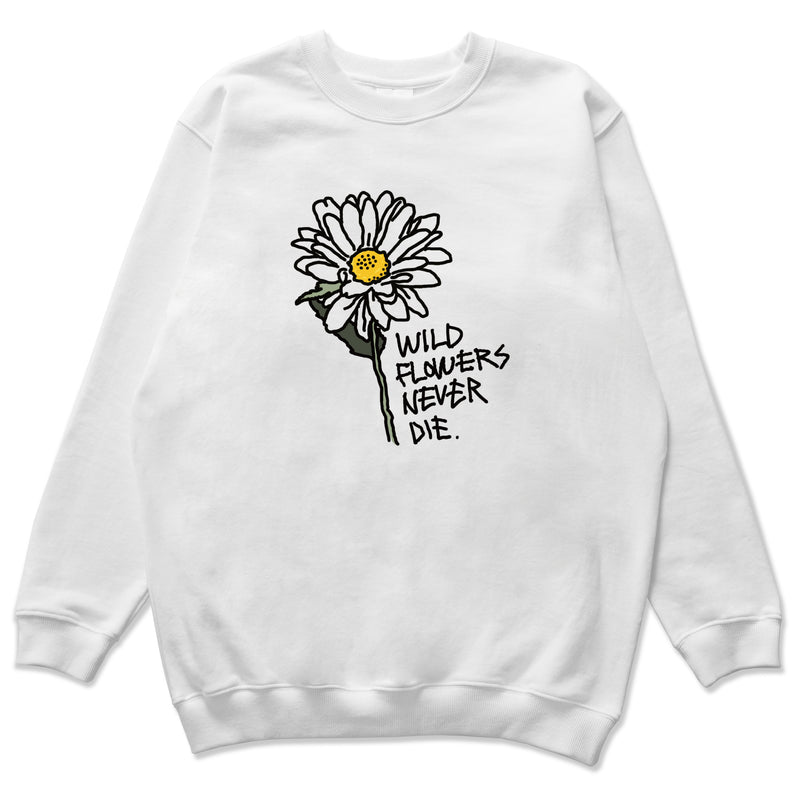 ワイルドフラワースウェットシャツ/Wild flower Sweatshirts WH/BK