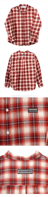 タータンプレイドツイルシャツ / TARTAN PLAID TWILL SHIRT (RED)