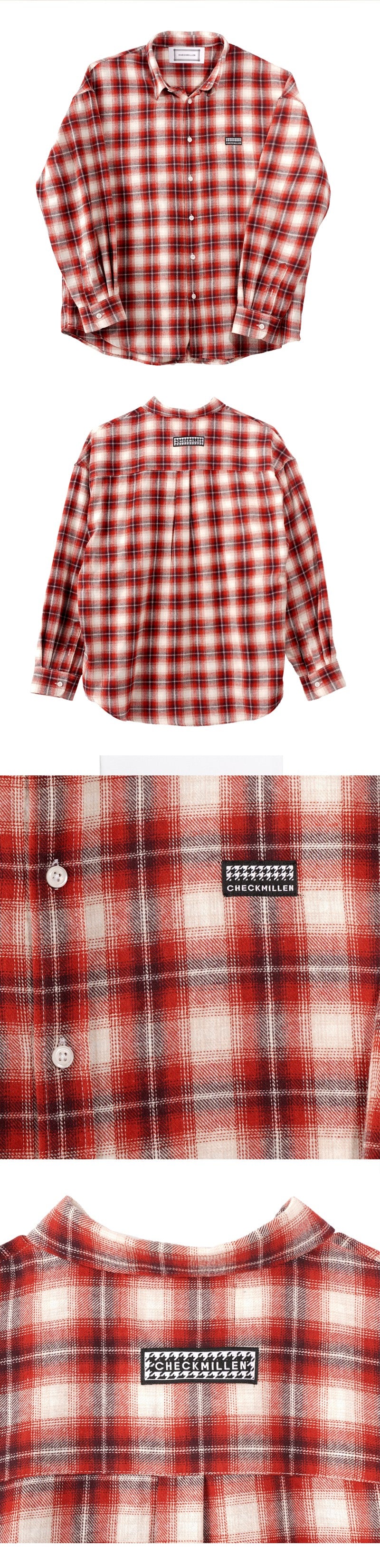 タータンプレイドツイルシャツ / TARTAN PLAID TWILL SHIRT (RED)
