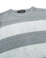Fluffy Striped Mohair Knit (Grey/Ash Mint)