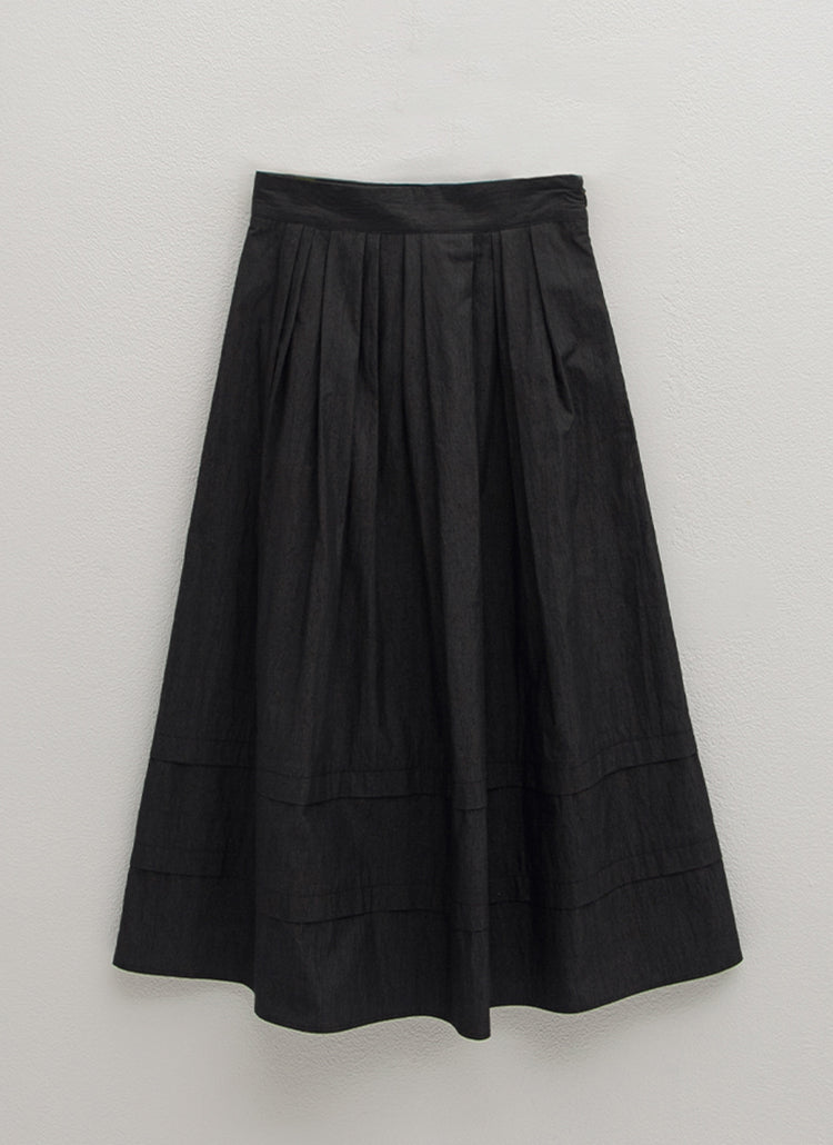 プリーツフレアロングスカート / (SK-4761) Pleated Flared Long Skirt