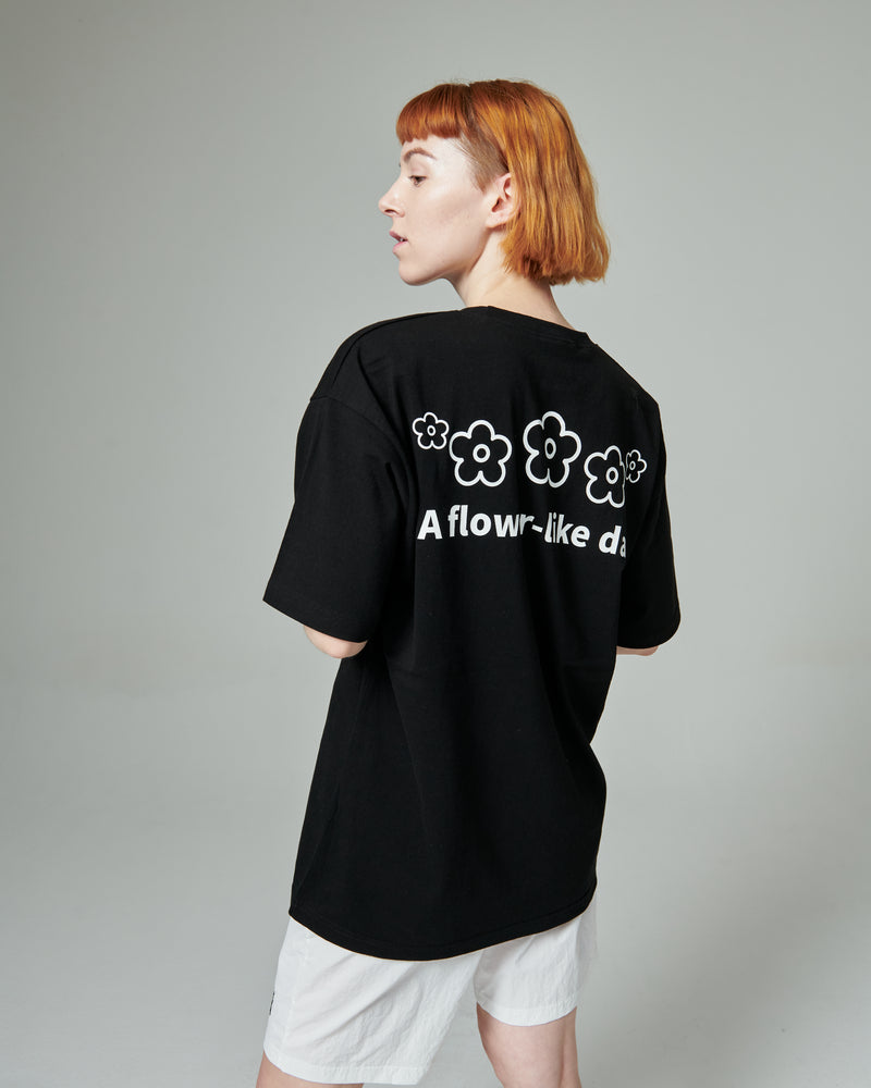 Flower T-shirts (Black) (6555214676086)