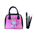 Pink cat leather bag (6645180334198)