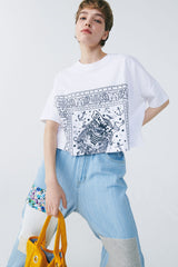 マリンオーバーフィットクロップTシャツ/MARINE OVER FIT CROP T-SHIRT (FOR WOMAN)_SWS4TS51WT