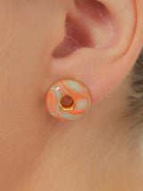 2021 Pantone Doughnut Marbling earring (OR) (6641944756342)