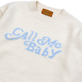 [Call Me Baby] Adorable Cursive Logo Knit (Ivory) / ロゴニットセーター (Ivory) (6627544694902)