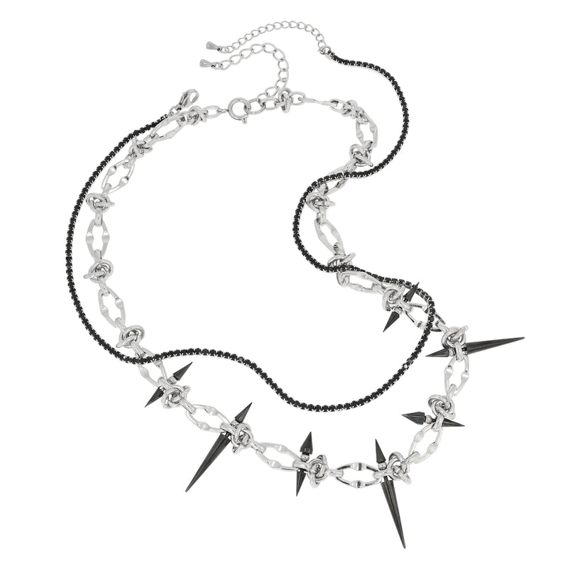 Black Corn Rhombus Chain Necklace