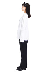 セリフロゴオーバーフィットラッシュロングスリーブTシャツ/serif logo overfit rash long sleeve T-shirt (white)