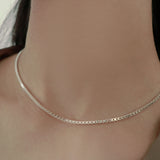 シルバーボクシーネックレス / silver boxy necklace (silver)
