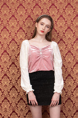 velvet sha blouse pink (6651907768438)