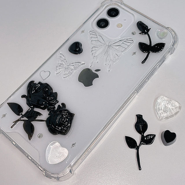 ブラック ローズ iPhone 樹脂ケース