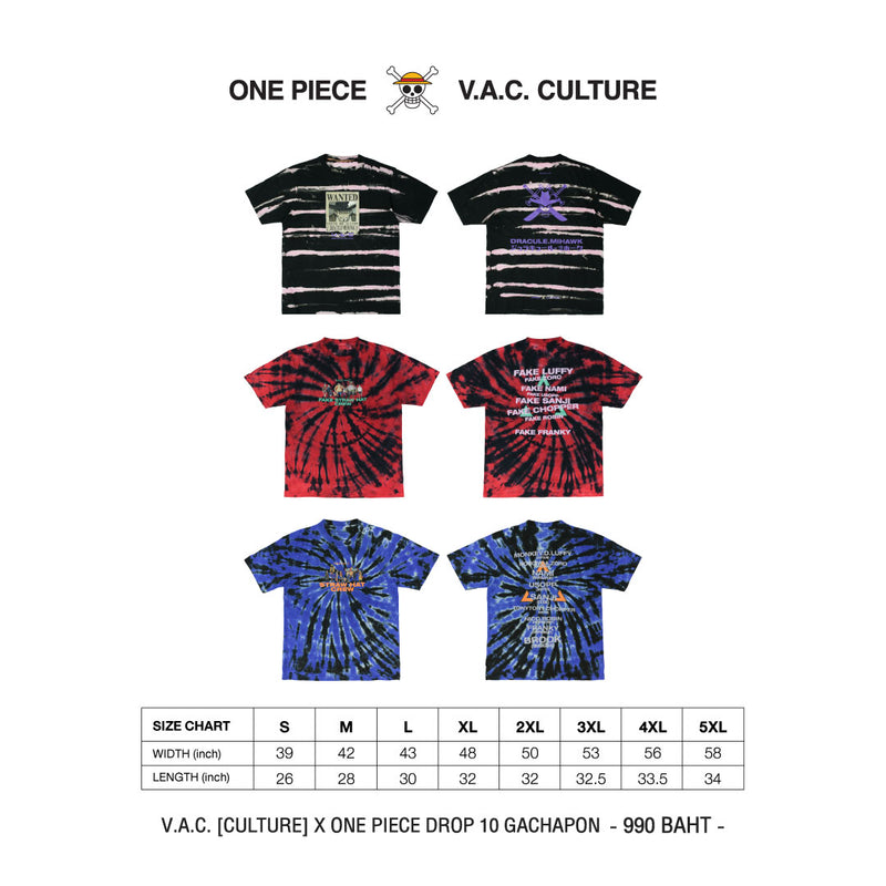 ワンピース タイダイ Tシャツ ミホーク / V.A.C.[ Culture ]™️ : One Piece Tie dye T-Shirt Mihawk