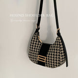 ハウンドトゥースパターンショルダーバッグ/Houndstooth Pattern Shoulder Bag