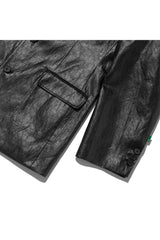 フリップクラックレザーブレザー / FLIP Crack Leather Blazer_Black (6678754295926)