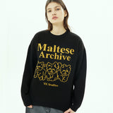マルチーズアーカイブライングラフィックニット / Maltese archive line graphics knit