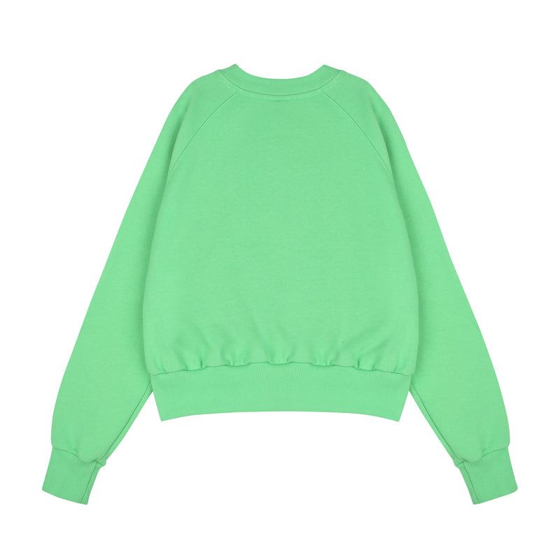 Stupid baby Crop Sweat-shirt [Green] (6535250804854)
