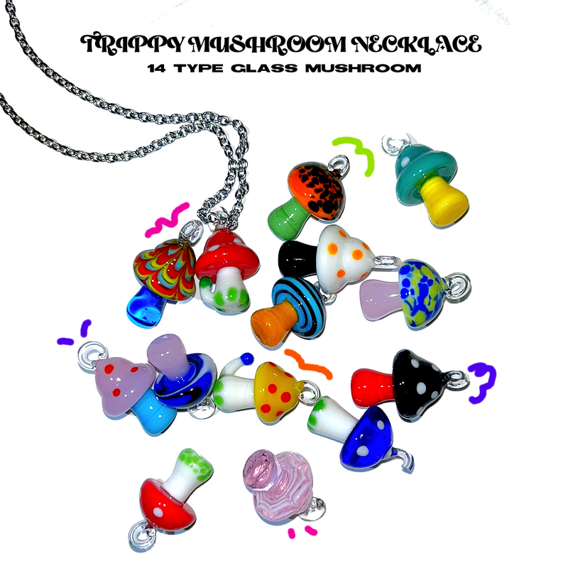 トリッピーマッシュルームネックレス/Trippy mushroom necklace