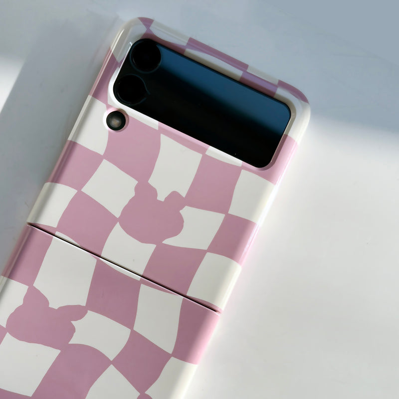 Checkerboard Pink Zflip Case (6674541969526)
