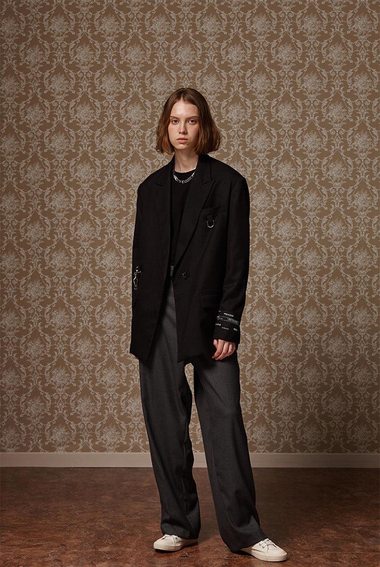 Buckle suit jacket - Black (4622117732470)