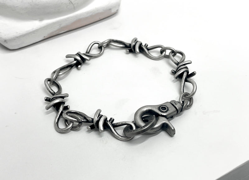 [BLESSEDBULLET]10mm thron link bracelet_vintage silver/silver/gold (6562941108342)