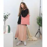 Wave smocking bag Ⅱ (pink) (6657235484790)