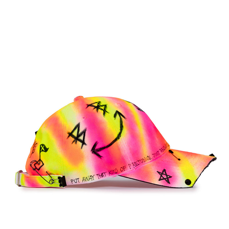 BBD Side Logo Lollipop Graffiti Cap (Pink/Neon) (4642341388406)