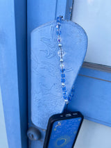 レイクブルークリスタル フォンストラップ/Lake Blue Crystal Phone Strap