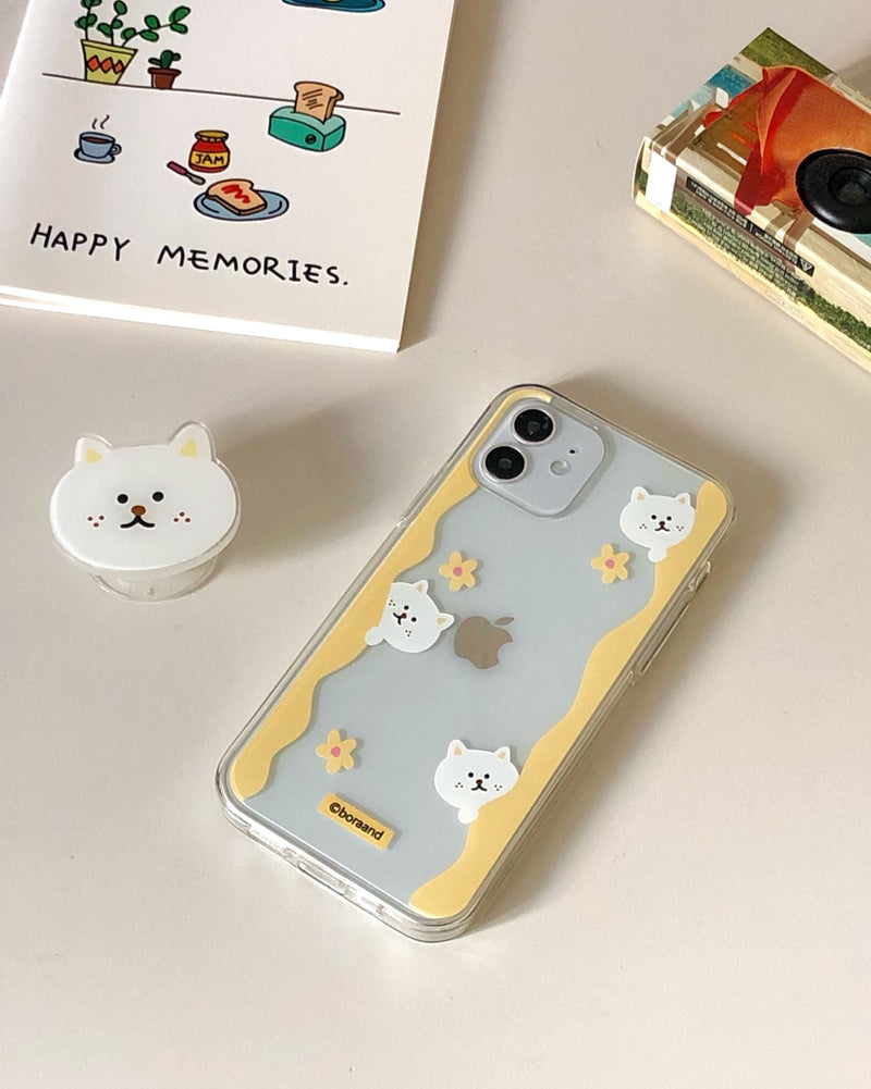 フラワーキャットジェリーケース (アイフォンケース) / Flower cat jelly case (iphone case)