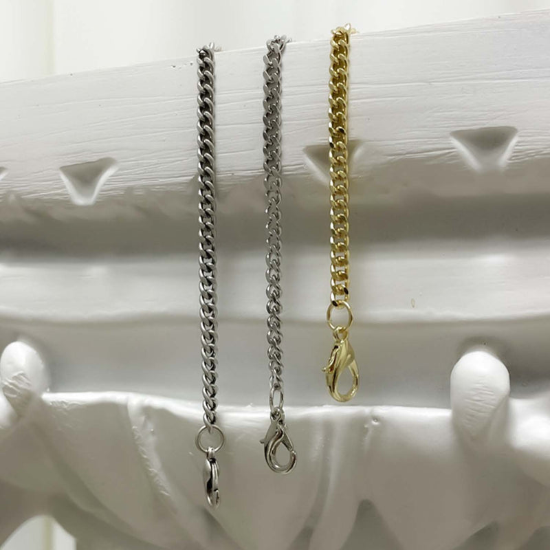 [BLESSEDBULLET]MASK CHAIN NECKLACE_vintage silver/silver/gold (6584717410422)