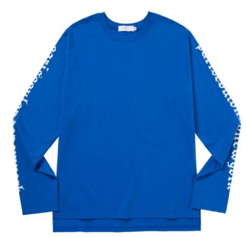 "psln" 長袖Tシャツ ブルー/ "psln" long sleeve tee blue (4437306835062)
