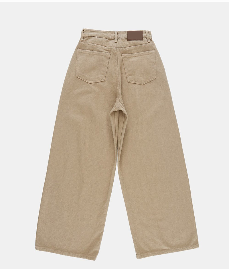 ピンタックヘリンボーンワイドコットンパンツ/Pintuck herringbone wide cotton pants