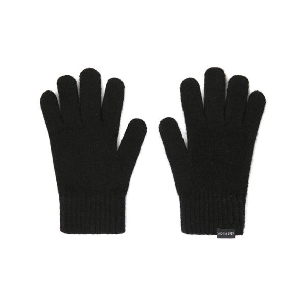 パッチウールニットグローブ/0 5 patch wool knit gloves - BLACK
