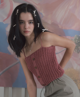 エミリーボタンニットビスチェ / Emily Button Knit Bustier ( 3 Colors )